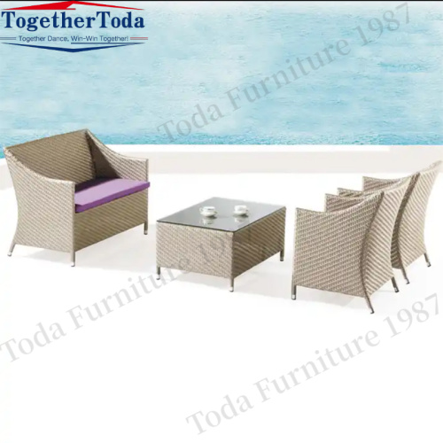 Outdoor garden metal sofa set with table