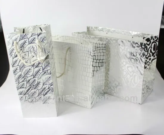 High-quality gift packaging silver paper bags