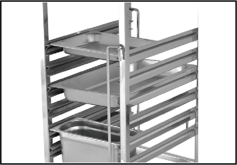 Stainless Steel Single-line GN Pan Trolley With Top Board