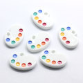 Groothandel Pretty 100 stks / zak Kleurrijke Witte Kunstenaar Draw Board Plat Hars Cabochons voor Slime Maken Accessoires