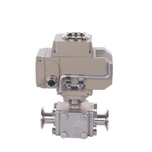 Sanitary Electric Full Bore Encapsulated 3Way Ball Valve