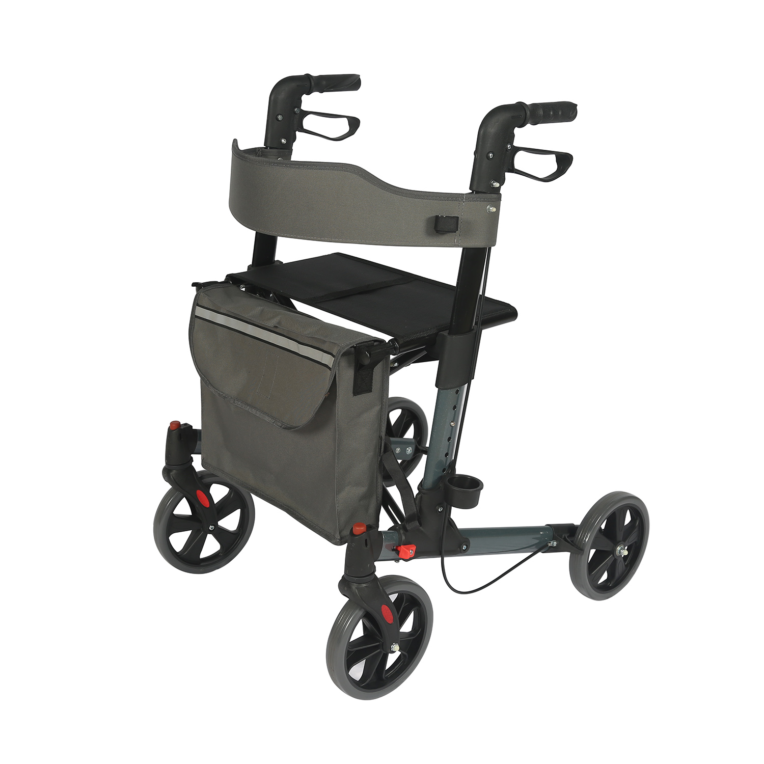 Rollator portable pliant à double pliage médical