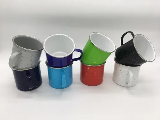 Colorful Speckled Finish Tin Cup for Lasting Durability