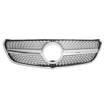 Front Silver Black Diamond Grille for Mercedes-Benz W447 V-Class V260 V250 Panamericana Grill 2016-2019