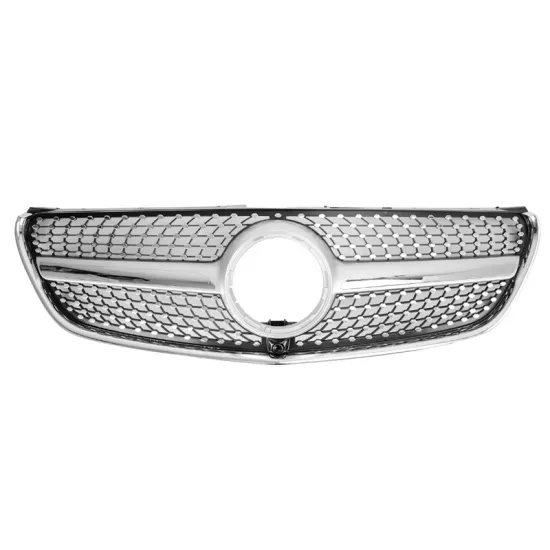Front Silver Black Diamond Grille for Mercedes-Benz W447 V-Class V260 V250 Panamericana Grill 2016-2019