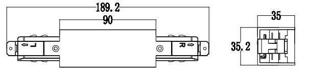 3 circuit Track straight connector