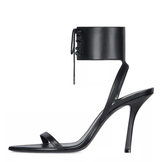 Elegant Refined Women's Heel Sandals with Strap