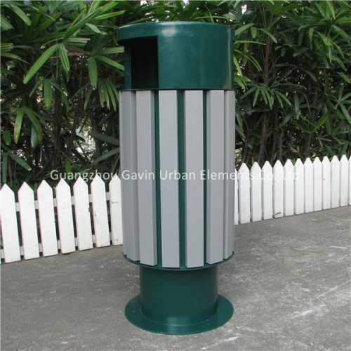 Wooden trash bin recycled plastic garbage bin outdoor litter bin