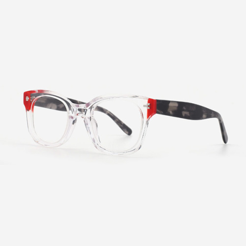 Bevelling Round Square Acetate Men's Optical Frames