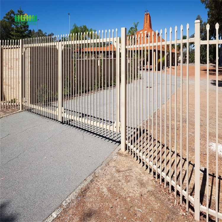 Colorful steel palisade fence