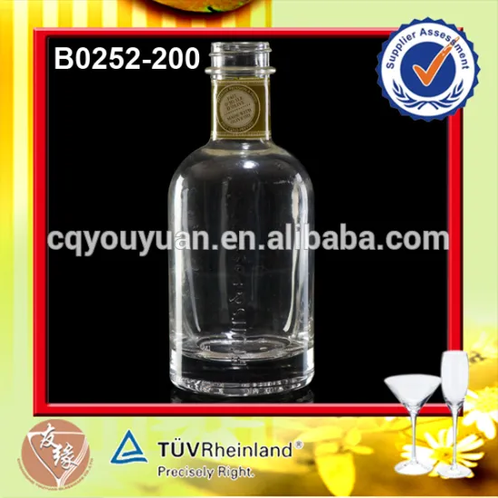 Empty Liquor 200ML Bottle Round Bottle Of Glass 200 ML