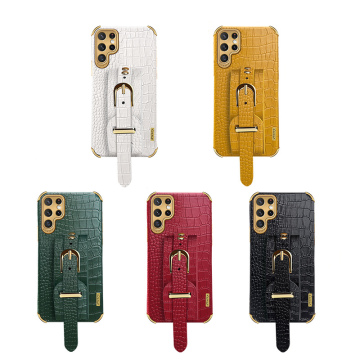 เคสโทรศัพท์หนังแหวนแม่เหล็กพร้อมโซ่สำหรับ Samsung S22 Ultra และ S23 Ultra