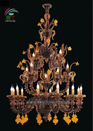 antique murano glass chandeliers/ brown glass chandelier lamps