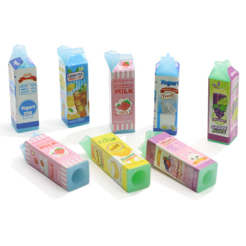 100pcs 3D Fruit Resin Boxed Juice Milk Drink  Bottle Pretend Food Kawaii Cabochons for Kids Doll Kitchen Accessories