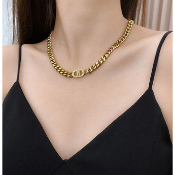 Collar de cadena de hip-hop de acero de titanio cubano DD
