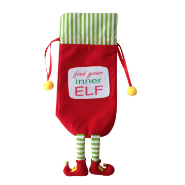 Christmas wine bottle bag with magic elf theme