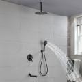 Brass Bathroom System Black Shower Set