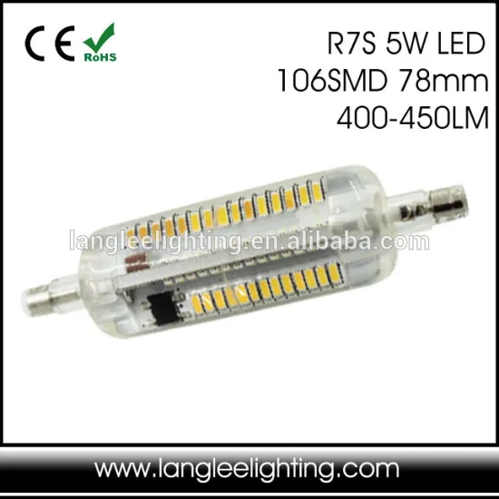 2015 New Products aluminum CE rohs 7w R7S 78mm 5w led lighting bulb