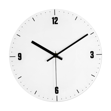 Modern Design Glass Wall Clock Non-Ticking Quartz for Living Room