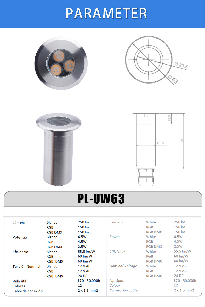 2022 mini IP68 stainless steel 304 recessed type 12V underwater led swimming pool lamp