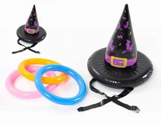Halloween inflatable PVC witch hat ring toss game