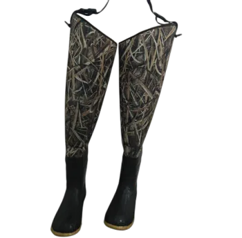 Neoprene Camo Hip Waders with 200Gram Rubber Boots