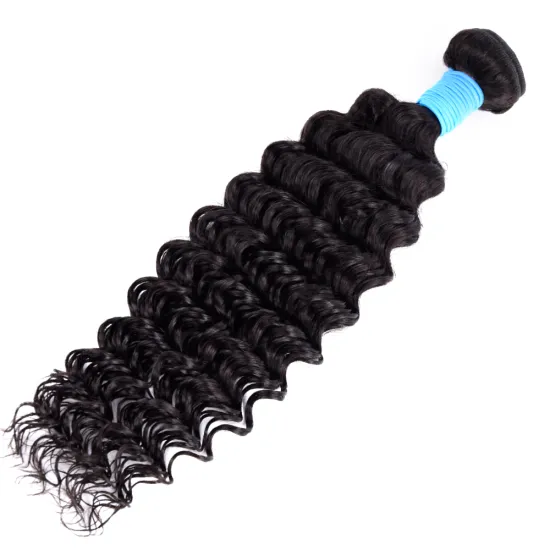 Cuticle Aligned 12A Double Weft Extensions 100% with Closure Deep Wave Unprocessed Mink Virgin Hair Bundles Brazilian