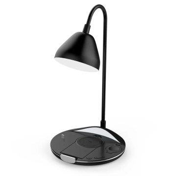 Lampe de chevet de chargeur sans fil 5 en 1 - lampe de bureau LED pliable Portable 15W pour iPhone et AirPods