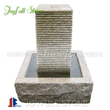 Yellow Granite Outdoor Pillar Fountain