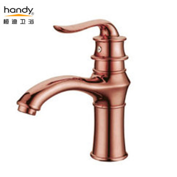 Rubinetto miscelatore lavabo in ottone oro rosa