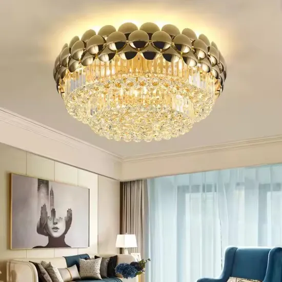 Warm Romantic Crystal Ceiling Light for Bedroom and Hotel