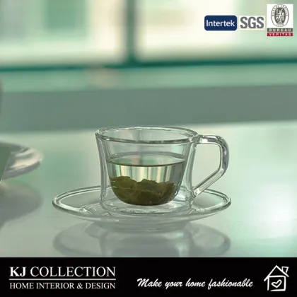 Handmade Christmas Thermos Pyrex Double Wall Glass Cup