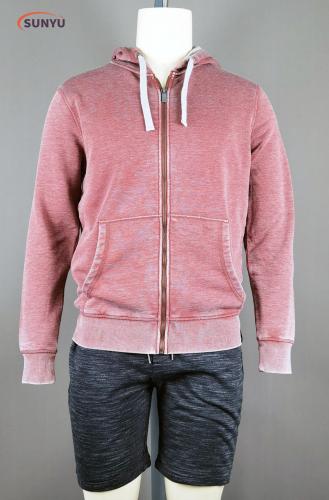 Mäns enkla cardigan sweatjacke med huva