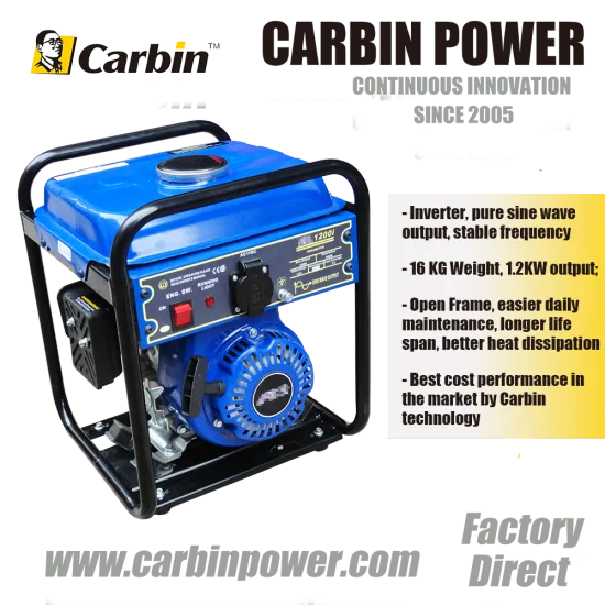 1KW Smart Inverter Gasoline Generator, Open Frame