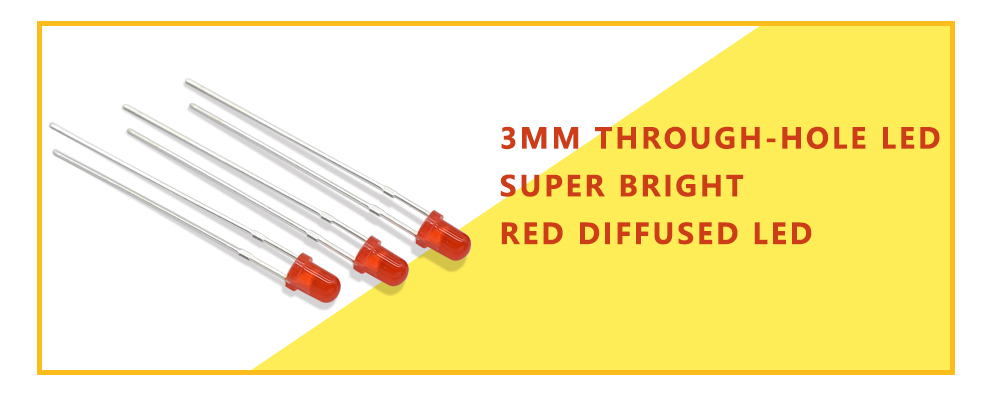 304FRD-8 Super Bright 3mm Red LED Diffused LED Lens 620-630nm red LED