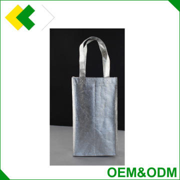 high quality laminated non woevn bag Customized low price metallic tote bags