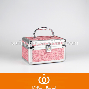 Aluminum Cosmetic Case Makeup Organizer SMALL 2-Tier Flower Lock Box