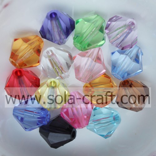 Different Size and Mixed Color Lucite Bicone Transparent Acrylic Beads Spacer