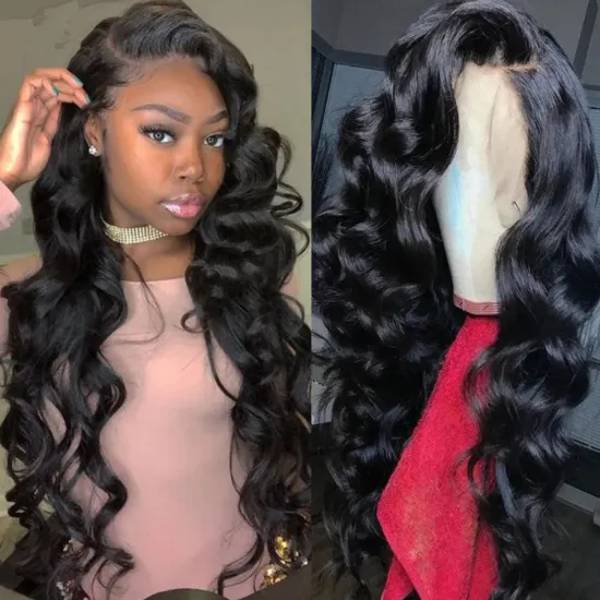 Indian Loose Body Wave 13x4 Frontal Wig 30Inch Loose Body Wave Lace Front Human Hair Wigs 4x4 Closure Wigs For Women Human Hair