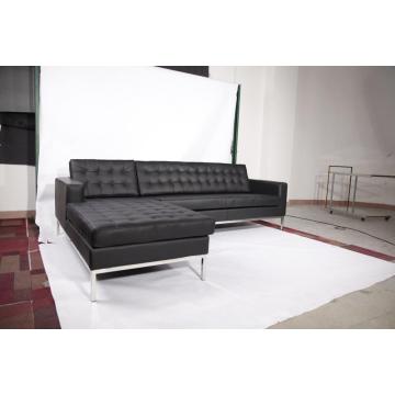 Brown Leather Florence Knoll Corner sofa replica