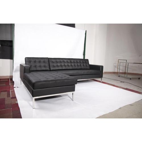 Brown Leder Florenz Knoll Ecke Sofa Replik