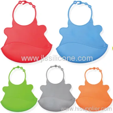 Fashion &amp; Soft Silicone Bibs With Crumb Catcher For Baby Bib 