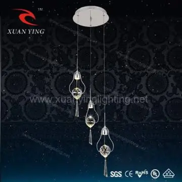 New design LED pendent lamp with hanging crystal