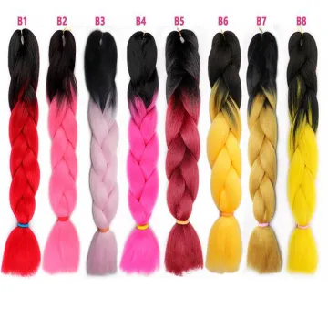 24 inch Synthetic Two Tone High Temperature X pression Crochet Braids Ombre Color Synthetic Hair Super Jumbo