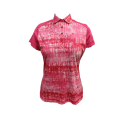 Ladies knit digital print Polo shirt