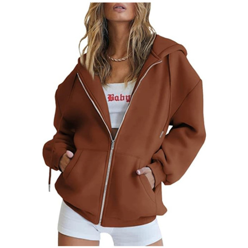 Solid Color Hooded Sweatshirts Women's Casual Hoodies Jacket Oversized Sweatshirts Manufactory