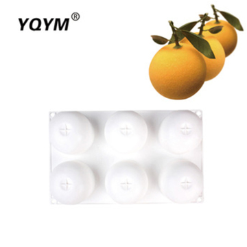 YQYM 6 Cavity Orange Mousse Dessert Mold - Food Grade Silicone Bakeware
