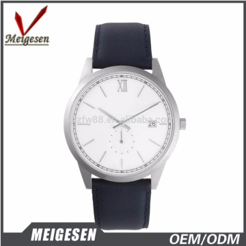 Mineral Crystal Glass Genuine Leather Belt Luxury Men's Wristwatch Factory