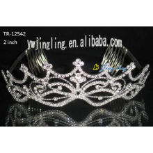 Novia Tiara corona con peines de ambos lados