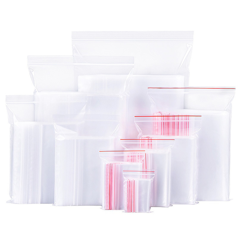 LDPE PE Zipper Zip Lock Self Sealing Plastic Clear Resealable Food Packaging Ziplock Bag